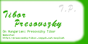 tibor presovszky business card